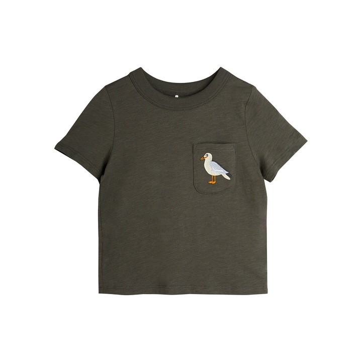 Tricou Mini Rodini pentru copii, bumbac organic, Maro