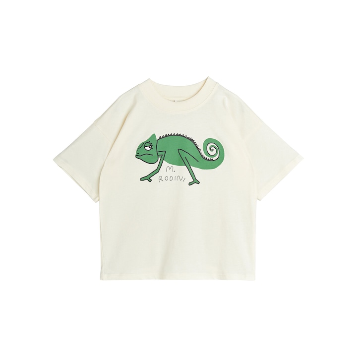 Tricou copii Mini Rodini din bumbac organic, Alb