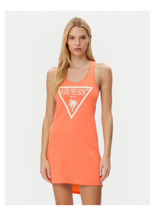 Rochie casual, Guess, bumbac, portocalie, Portocaliu, S