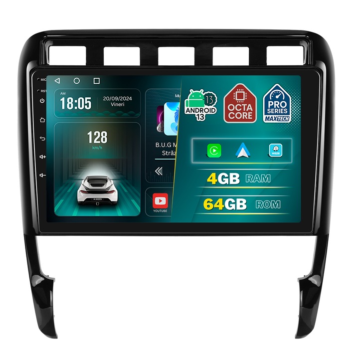 Navigatie Volkswagen Golf IV (1997-2003) / Bora (1998–2005) dedicata, MaxTech® PRO SERIES, 4 GB Ram 64 GB Rom OctaCore, Carplay & Android auto, Ecran 9 ” HD Touch, Wifi, Bluetooth, Radio, Youtube