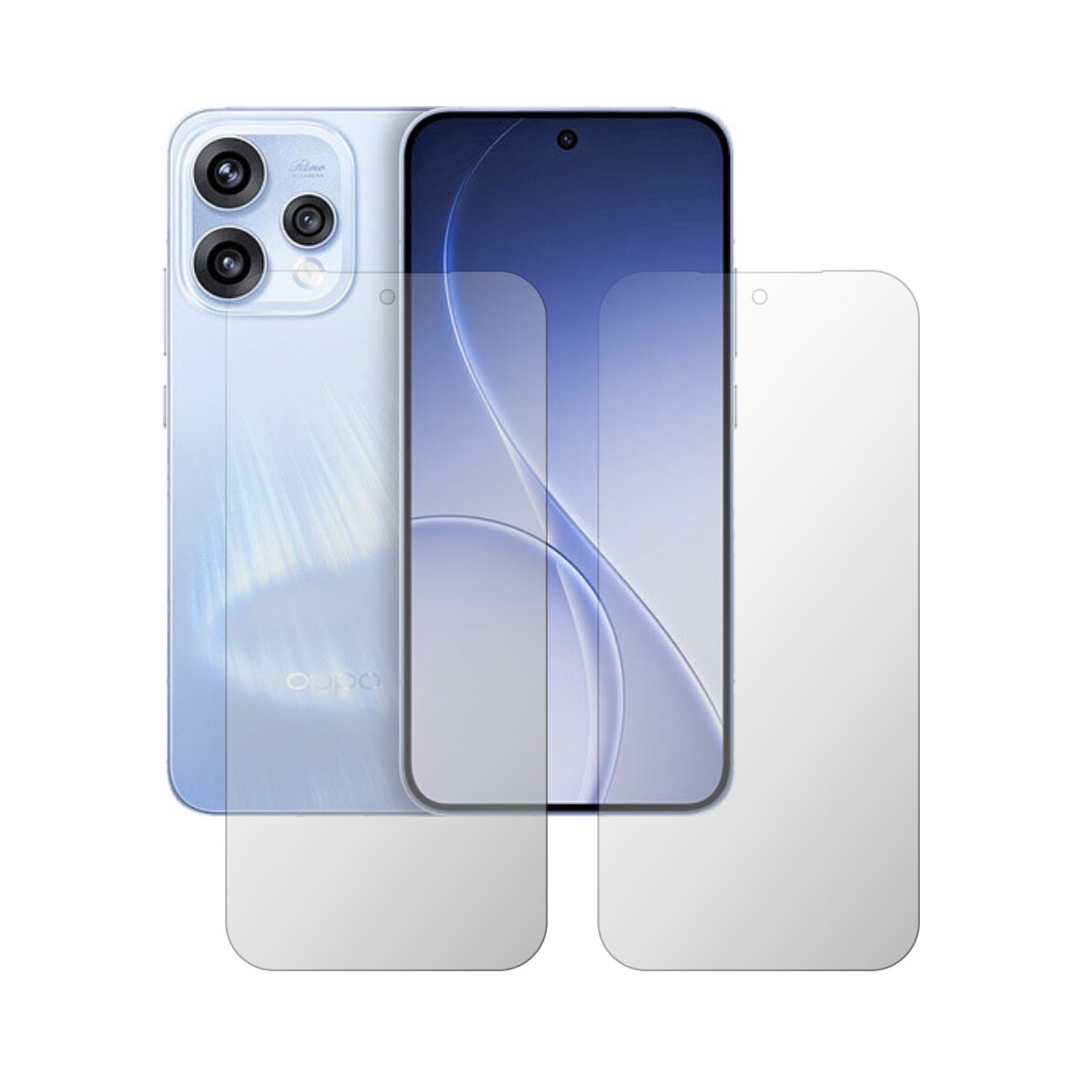 Set 2X Folie Protectie Ecran Folie24, pentru Oppo Reno 15c, 1X Ultra-Clear + 1X Mata, Acoperire Case-Friendly ( Compatibile cu Carcasa ), Adezive, Flexibile cu Auto Regenerare