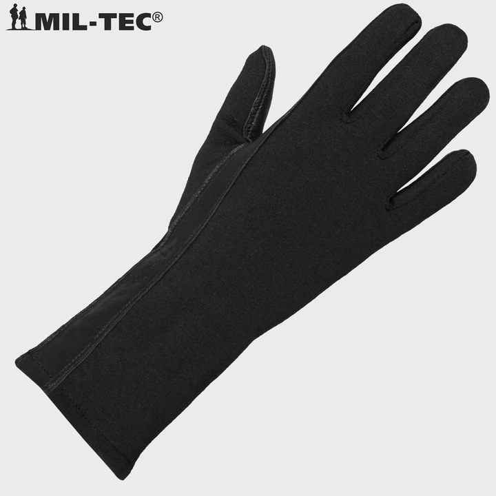Manusi Tactice Militare Ignifuge Pentru Barbati, Mil-Tec, Nomex, Marimea L, Material Rezistent La Foc Respirabil Cu Insertii Din Piele Naturala Care Ofera Aderenta Excelenta Si Protectie Superioara, Ideale Pentru Armata Airsoft Antrenament, Negru
