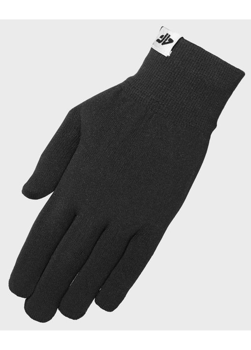 Manusi Touchscreen Unisex Pentru Alergare, 4F, Aglou121, Marimea S/M, Model Usor Si Flexibil Fara Cusaturi Tehnologie Touch Screen Perfecta Pentru Operarea Telefonului, Ideale Ca Manusi De Tranzitie La Activitati Sportive Outdoor Antrenament, Negru