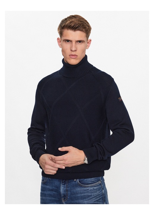 Pulover barbati, Paul Shark, lana, bleumarin, 2XL INTL