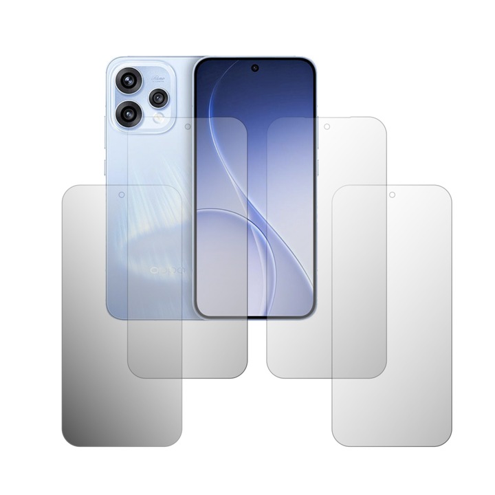 Set 4X Folie Protectie Ecran Folie24, pentru Oppo Reno 15c, 2X Ultra-Clear + 2X Mate, Acoperire Full-Display si Case-Friendly, Adezive, Flexibile cu Auto Regenerare