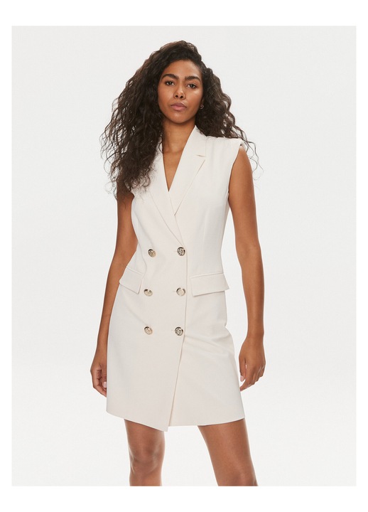 Rochie de cocktail Liu Jo, poliester, ecru, sistem de inchidere cu nasturi, 40 EU