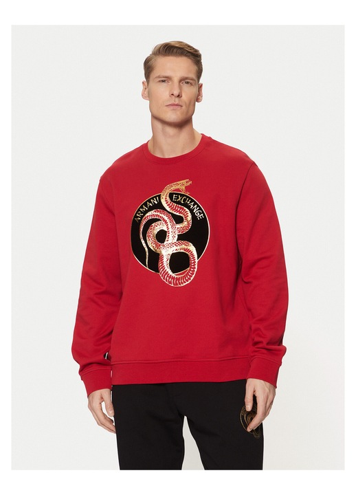 Pulover barbati, Armani Exchange, bumbac, rosu, Rosu, L