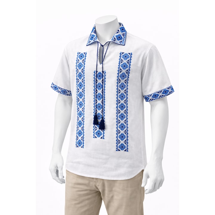 Мъжка риза тип туника, традиционен модел от памук, размер 43/2XL