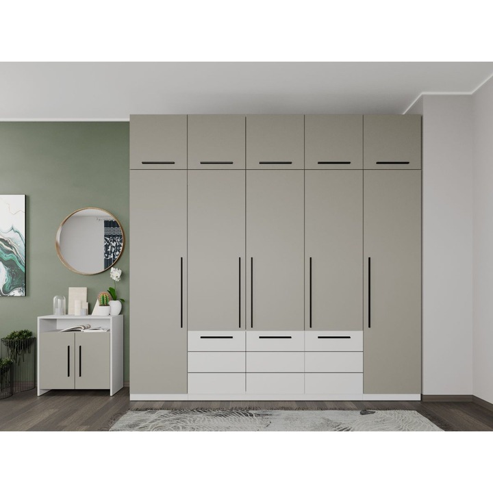 Dulap Inalt, Casmir/Alb, Soares, Corp Suprapozabil, L 253 x A 53 x H 248.2 cm