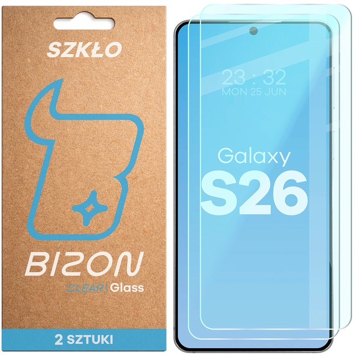 Készlet 2 üvegfólia, Bizon Glass Clear Duo kompatibilis Galaxy S26