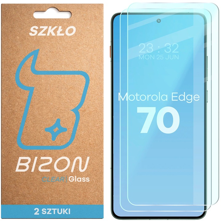 Комплект 2 Стъклен протектор, Bizon Glass Clear Duo за Motorola Edge 70