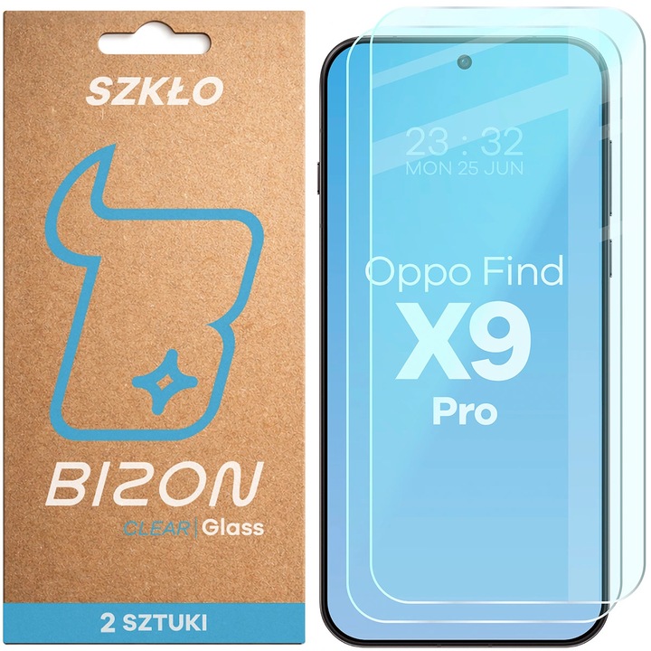 Комплект 2 Стъклен протектор, Bizon Glass Clear Duo за Oppo Find X9 Pro
