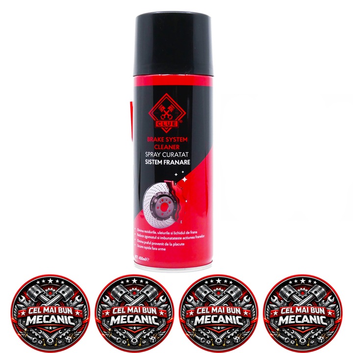 Spray curatare frane CLUE, degresare puternica, rosu, 450 ml