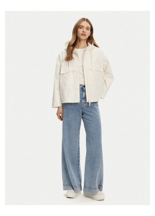 Geaca de tranzitie, Armani Exchange, poliester, fermoar, ecru