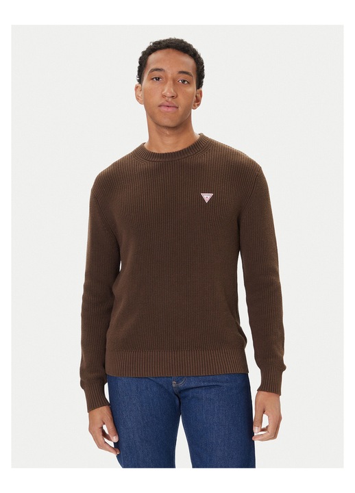 Pulover barbati, Guess Jeans, bumbac, maro, XS INTL