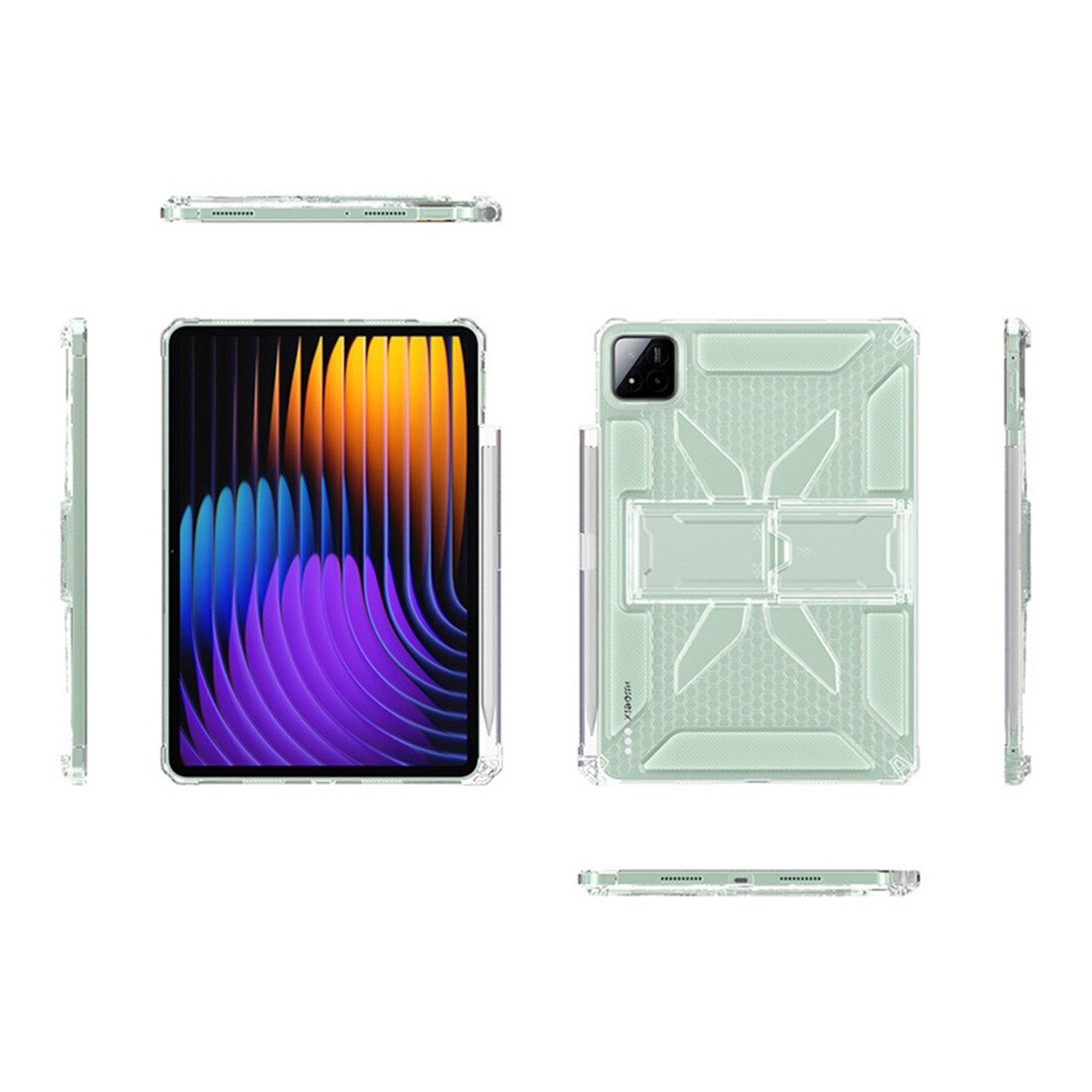 Husa de protectie telefonultau pentru Xiaomi Pad 8/ Xiaomi Pad 8 Pro, silicon transparent antishock cu colturi intarite, suport integrat