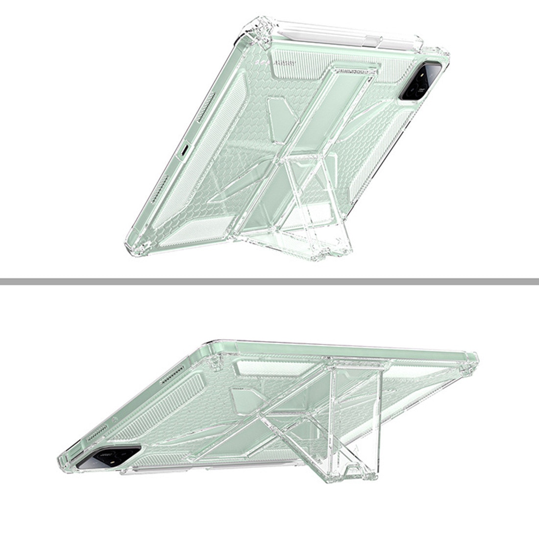 Husa de protectie telefonultau pentru Xiaomi Pad 8/ Xiaomi Pad 8 Pro, silicon transparent antishock cu colturi intarite, suport integrat