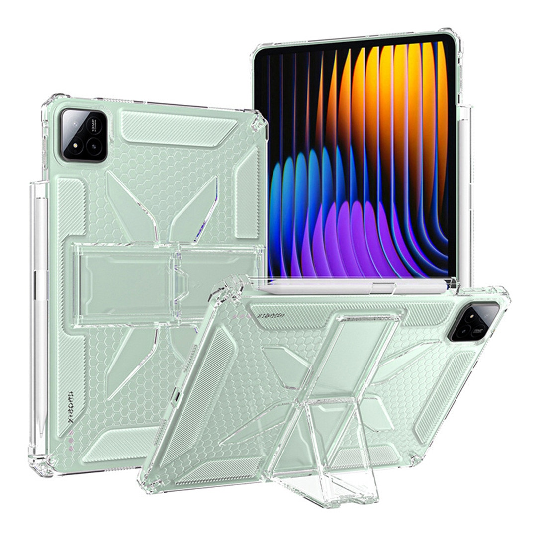 Husa de protectie telefonultau pentru Xiaomi Pad 8/ Xiaomi Pad 8 Pro, silicon transparent antishock cu colturi intarite, suport integrat