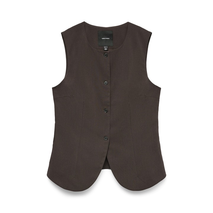 Vesta Femei, vero moda, 50% poliester reciclat, 34% viscoza, 13% poliester, 3% elastan, EU, Maro, 36 EU