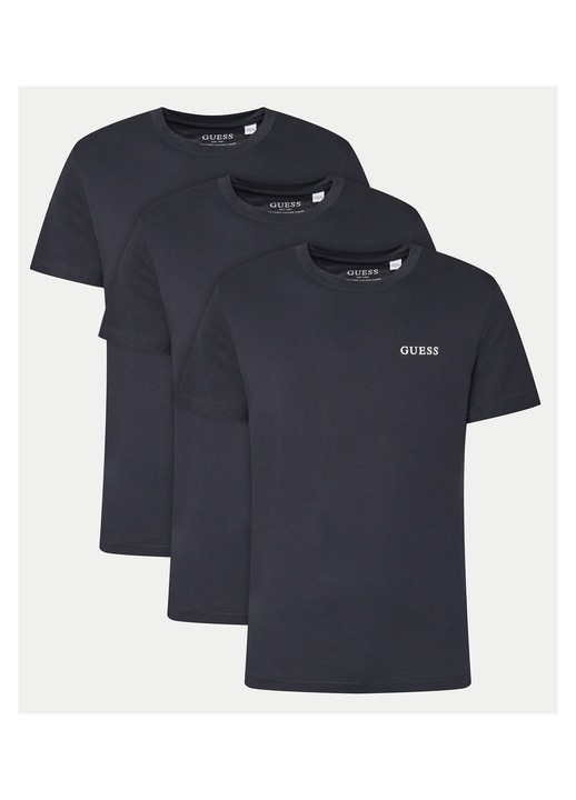 Set 3 tricouri Barbati, Guess, bleumarin, Bumbac, S INTL