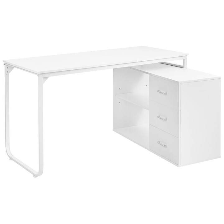 Birou de colt Sogne Alb 100 x 140 cm