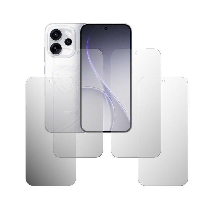 Set 4X Folie Protectie Ecran Folie24, pentru Oppo Reno15 F, 2X Ultra-Clear + 2X Mate, Acoperire Full-Display si Case-Friendly, Adezive, Flexibile cu Auto Regenerare