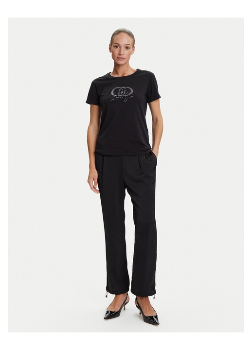 Tricou dama, Liu Jo, bumbac 100%, negru, S INTL