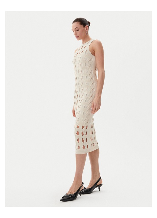 Rochie tricotata de dama, Pinko, bej, 63% viscoza, 37% nailon, S INTL