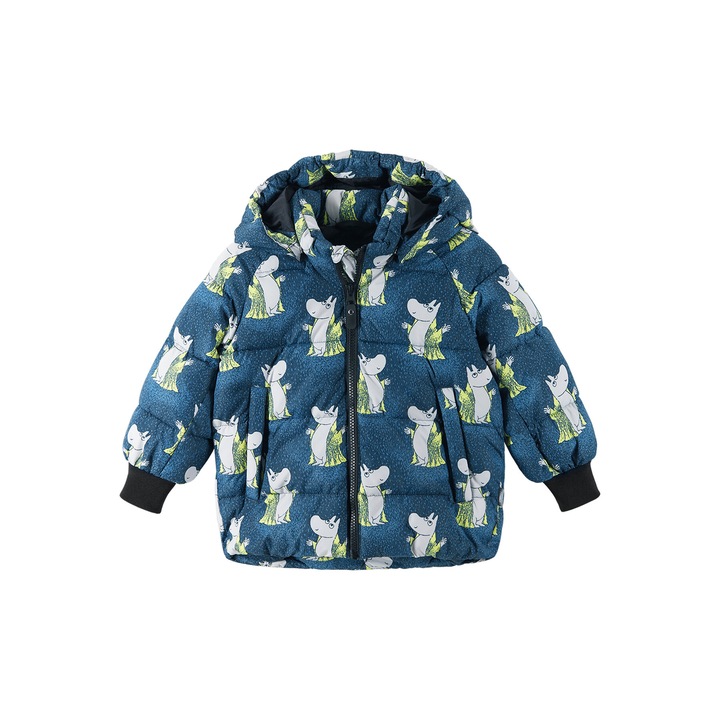 Geaca de iarna, Reima, poliester reciclat, bleumarin, cu fermoar, 80 CM