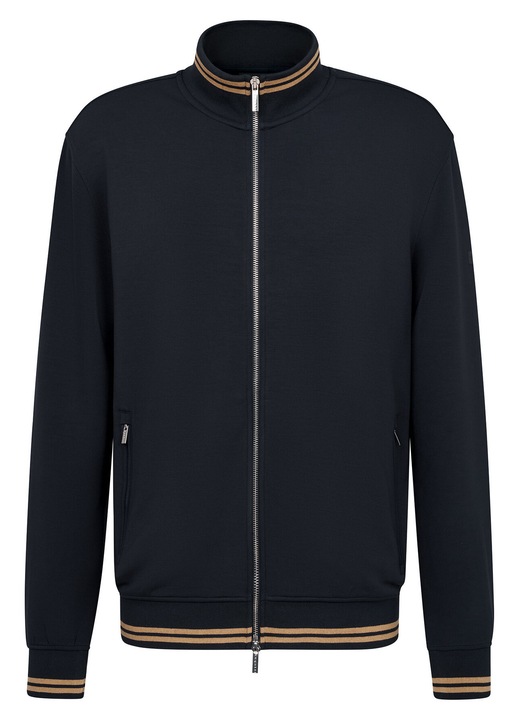 Hanorac barbati, Bugatti, fermoar, bleumarin, modal, 2XL INTL