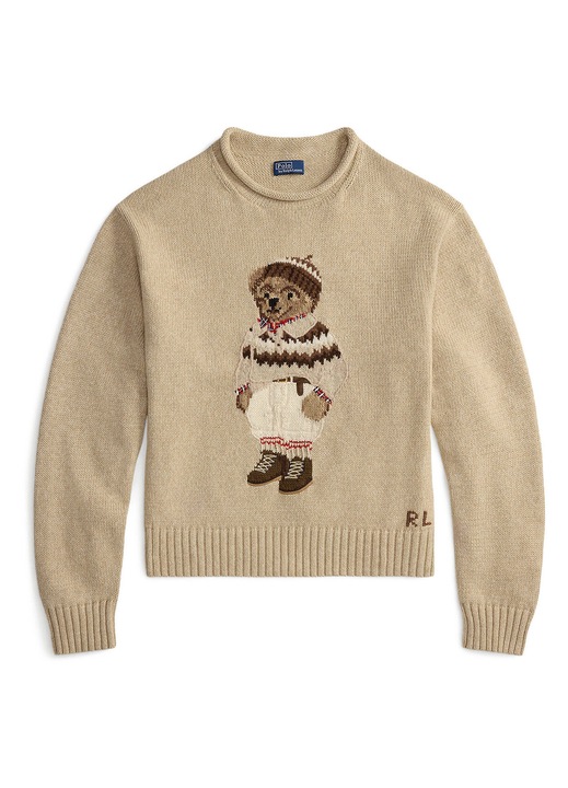 Pulover dama, Polo Ralph Lauren, bumbac, bej, XL INTL