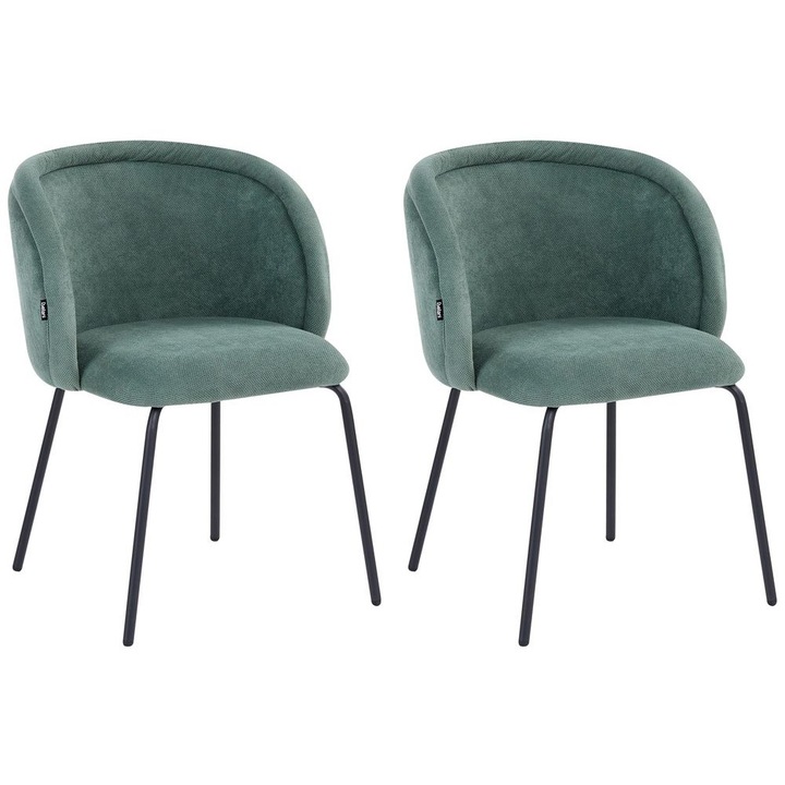 Set de 2 scaune dining Sarasota Verde deschis