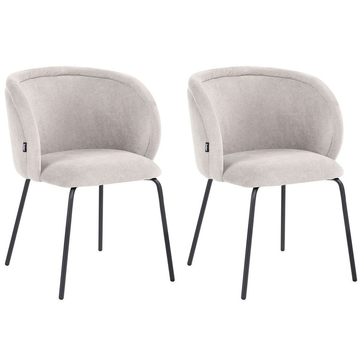 Set de 2 scaune dining Sarasota Alb-murdar