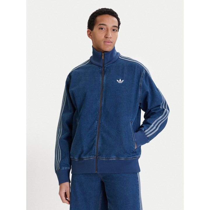 Bluza sport barbati, adidas, bumbac, lejer, albastru, 2XL INTL