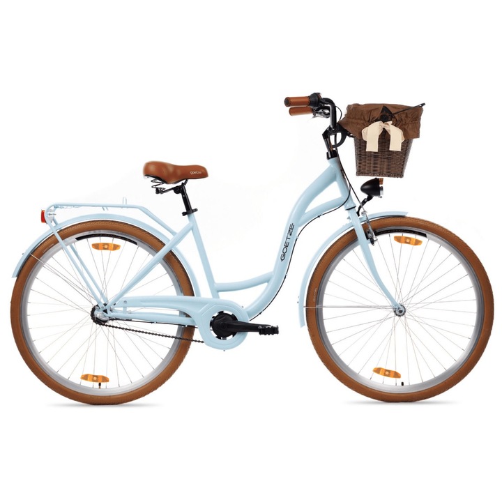 Bicicleta oras dama Goetze Style 28 inch cadru 18 inch 3 viteze Shimano Nexus V-brake frana pe butuc cos si portbagaj