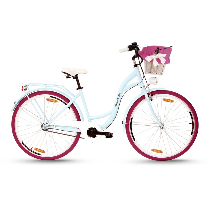 Bicicleta oras dama Goetze Style 28 inch cadru 18 inch 3 viteze Shimano Nexus V-brake frana pe butuc cos si portbagaj