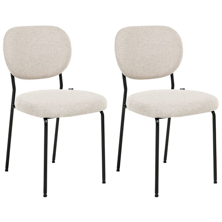 Set de 2 scaune dining Loleta Bej deschis