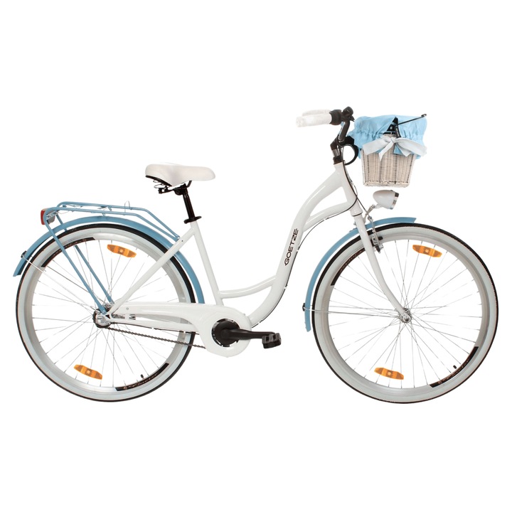 Bicicleta oras dama Goetze Style 28 inch cadru 18 inch 3 viteze Shimano Nexus V-brake frana pe butuc cos si portbagaj