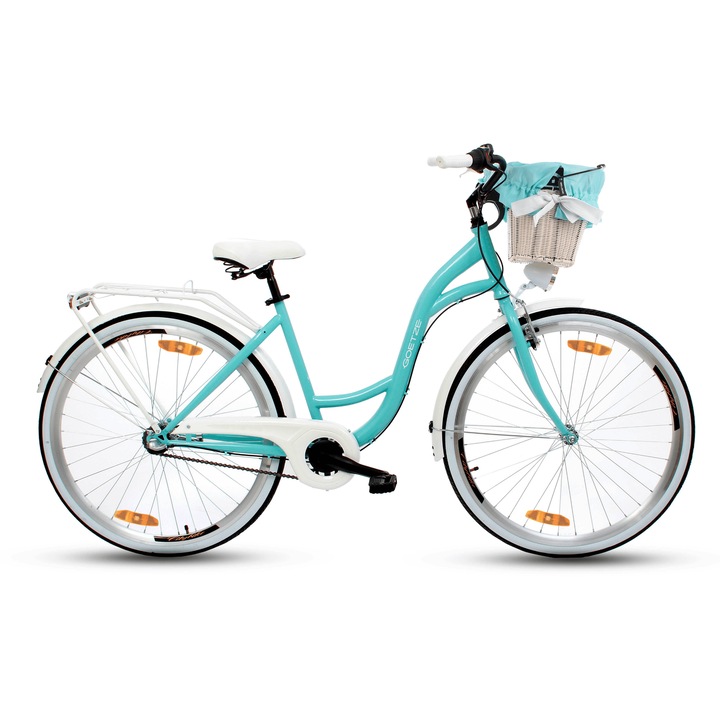 Bicicleta oras dama Goetze Style 28 inch cadru 18 inch 3 viteze Shimano Nexus V-brake frana pe butuc cos si portbagaj