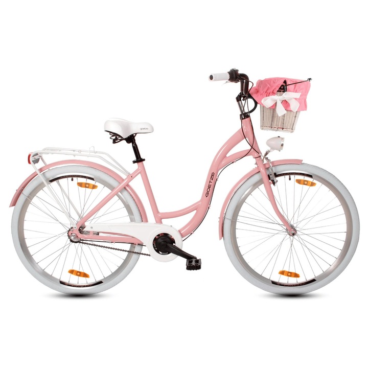 Bicicleta oras dama Goetze Style 28 inch cadru 18 inch 3 viteze Shimano Nexus V-brake frana pe butuc cos si portbagaj