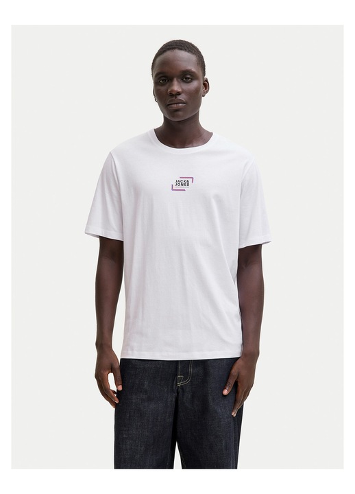 Tricou barbati, Jack & Jones, bumbac organic, alb