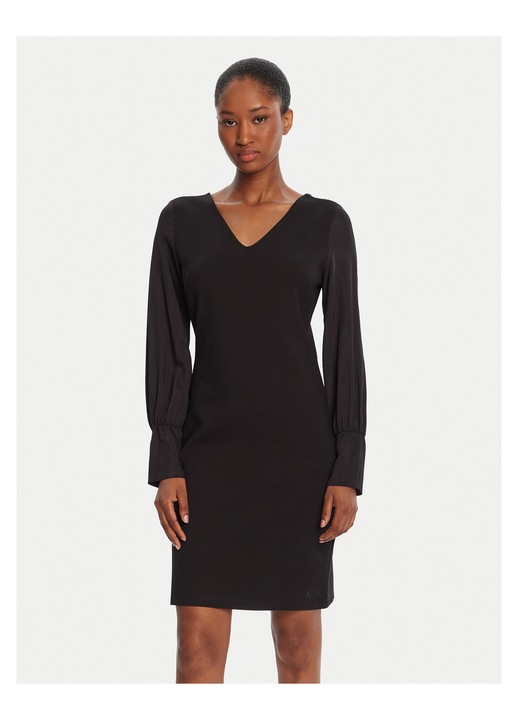 Rochie dama, Armani Exchange, neagra, tricotata, Negru