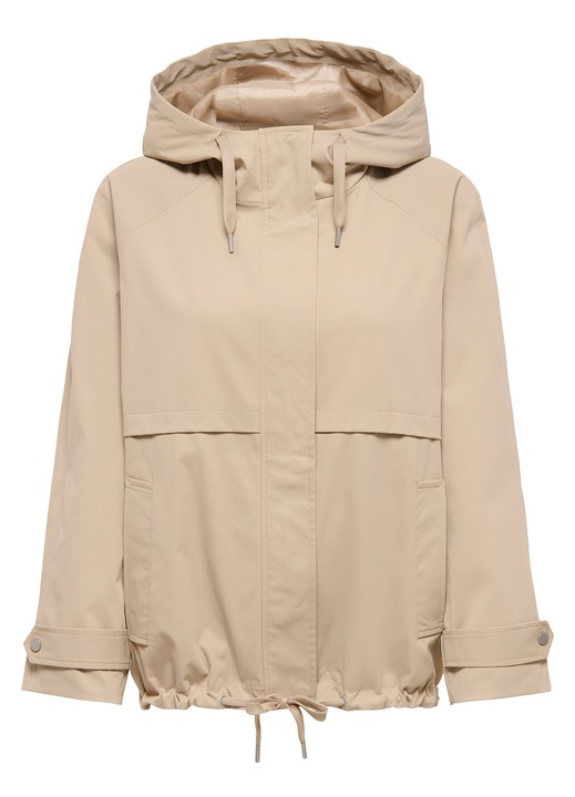 Geaca de tranzitie, Only, bej, poliester reciclat, fermoar, Bej, S