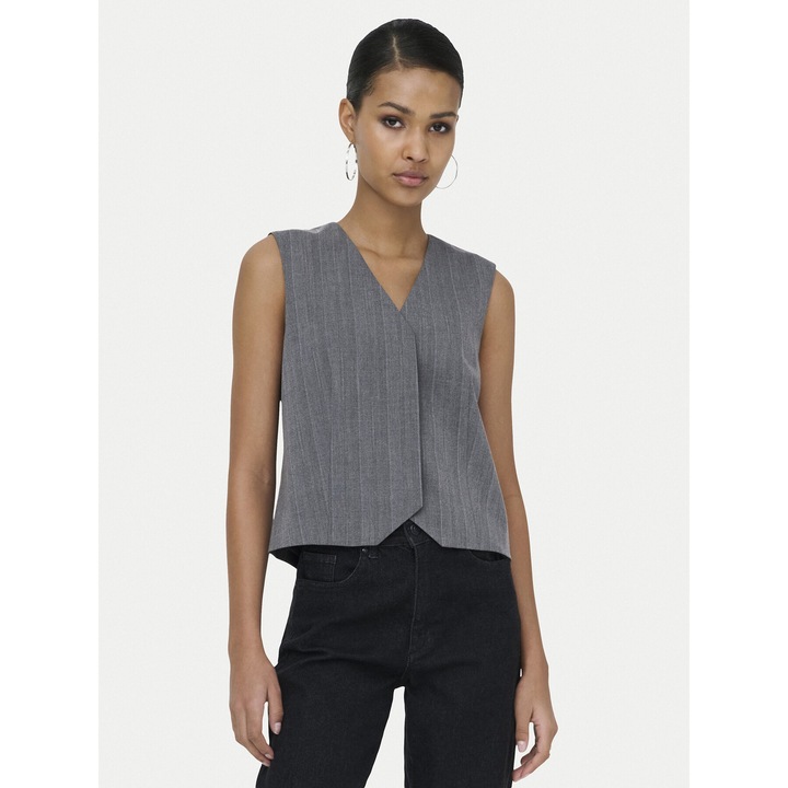 Vesta dama, Only, dungi, gri, poliester reciclat, viscoza, elastan, 42 EU