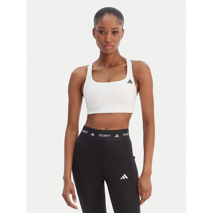 Bustiera sport, Adidas, alb, plastic