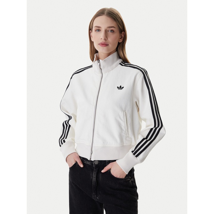 Hanorac sport dama, adidas, bumbac, fermoar, bej, M INTL
