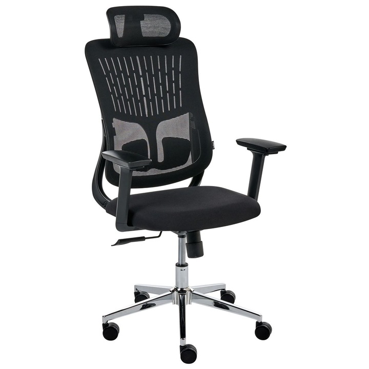 Scaun birou, Beliani Partner, ergonomic, spatar reglabil, negru