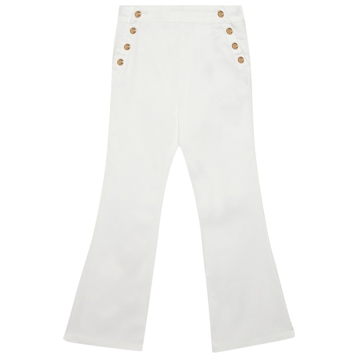 Pantaloni fete, GUESS, alb, lyocell/bumbac/elastan