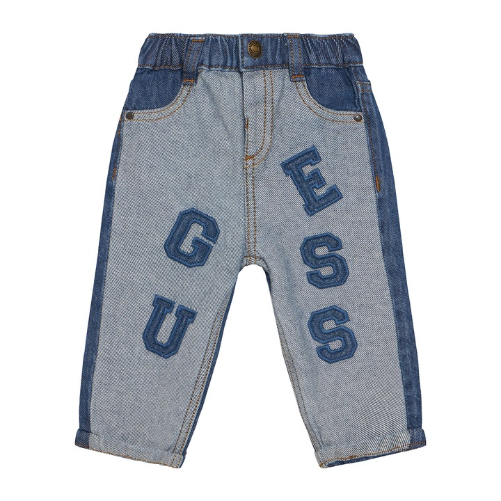 Blugi copii, Guess, blugi, bumbac, albastru, sistem inchidere capse