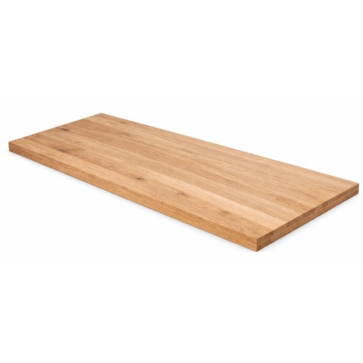 Blat din Stejar dublustratificat, Ambient Decor, cu laturi drepte, culoare natur, Perfect Finisat, Nevopsit/Netratat, 1800 x 800 x 30 mm